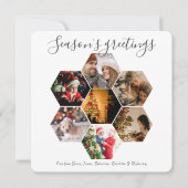 Kerstgepersonaliseerde Hexagon-foto Feestdagenkaart (Voorkant)