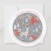 Kerstgepersonaliseerde Scandinavische noordse boss Feestdagenkaart (Voorkant)