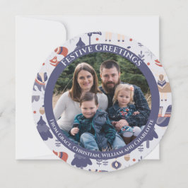 Kerstgepersonaliseerde Scandinavische noordse boss Feestdagenkaart