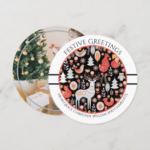 Kerstgepersonaliseerde Scandinavische noordse boss Feestdagenkaart