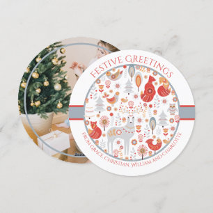 Kerstgepersonaliseerde Scandinavische noordse boss Feestdagenkaart