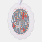 Kerstgepersonaliseerde Scandinavische noordse boss Ornament Kaart (Links)