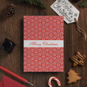 Kerstgepersonaliseerde Snowflake Star Pattern Red Feestdagen Kaart