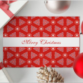 Kerstgepersonaliseerde Snowflakes Pattern Red Feestdagen Kaart
