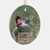 kerstgepersonaliseerde typografie keramisch ornament (Rechts)