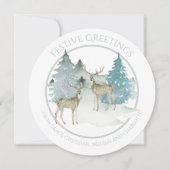 Kerstgepersonaliseerde Winter Woodland Deer Feestdagenkaart (Voorkant)