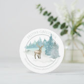 Kerstgepersonaliseerde Winter Woodland Deer Feestdagenkaart (Staand voorkant)