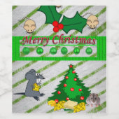 kerstgerechten en bliksetiket wijn etiket (Enkel label)