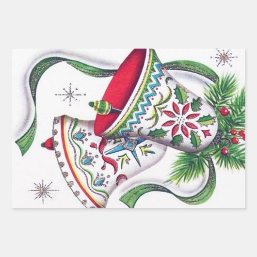 kerstgerechten met leuke papieren retro  inpakpapier vel (Voorkant 2)