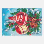 kerstgerechten met leuke papieren retro  inpakpapier vel (Voorkant)