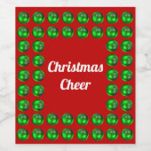 kerstgerechten met voedsel en dranken wijn etiket (Enkel label)