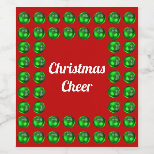 kerstgerechten met voedsel en dranken wijn etiket (Enkel label)