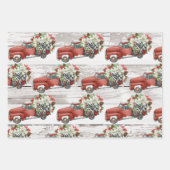 kerstgerechten  rood eend hout inpakpapier vel (Voorkant)