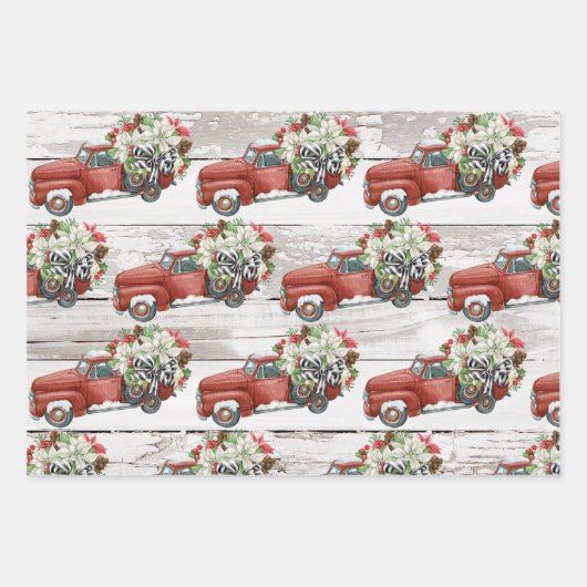 kerstgerechten  rood eend hout inpakpapier vel (Voorkant)