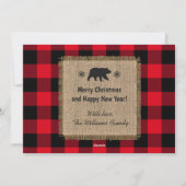 Kerstgerei Beer Farmhouse Familie Naam Feestdagenkaart (Achterkant)