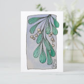 kerstgerei en Mistletoe Kisses platte kaart (Staand voorkant)