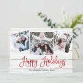 kerstgerei met 3 fotografie feestdagenkaart (Staand voorkant)