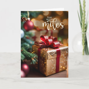 Kerstgeschenk Across the Miles Retro Feestdagen Kaart