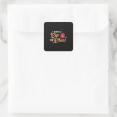 Kerstgeschenk met een klusje vierkante sticker (Tas)