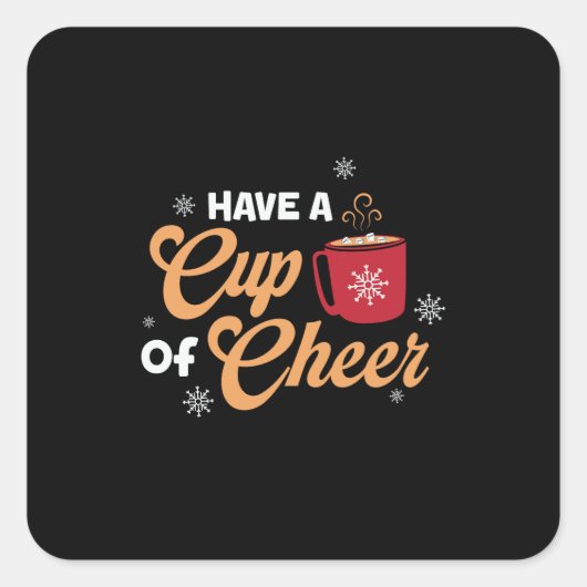 Kerstgeschenk met een klusje vierkante sticker (Voorkant)