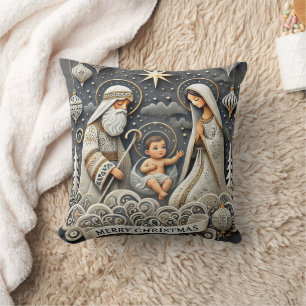 Kerstgeschenk met een knusse sfeer - Heilige Famil Kussen