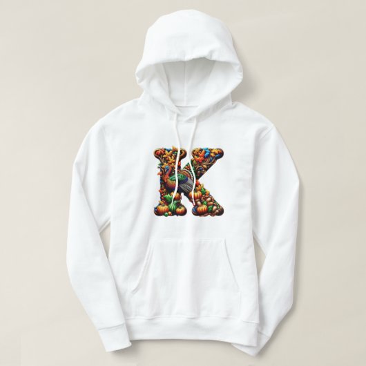 Kerstgeschenk voor letter k hoodie (Design voorkant)
