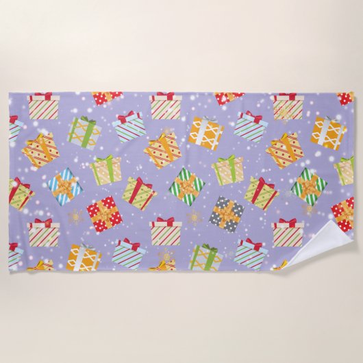 Kerstgeschenken patroon strandlaken (Voorkant)