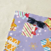 Kerstgeschenken patroon strandlaken (In situ)