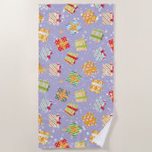 Kerstgeschenken patroon strandlaken (Voorkant)