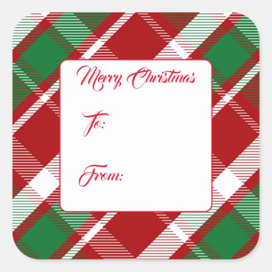 Kerstgeschenketiketterstickers Vierkante Sticker (Voorkant)