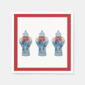 Kerstgeschilderd blauw en witte gember jar servet (Voorkant)