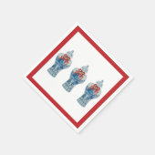 Kerstgeschilderd blauw en witte gember jar servet (Hoek)