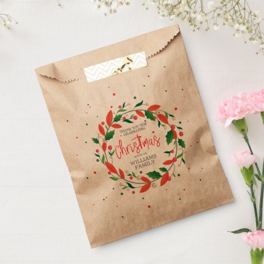 kerstgeschreeuw en typografie bedankzakje (Gezegeld)