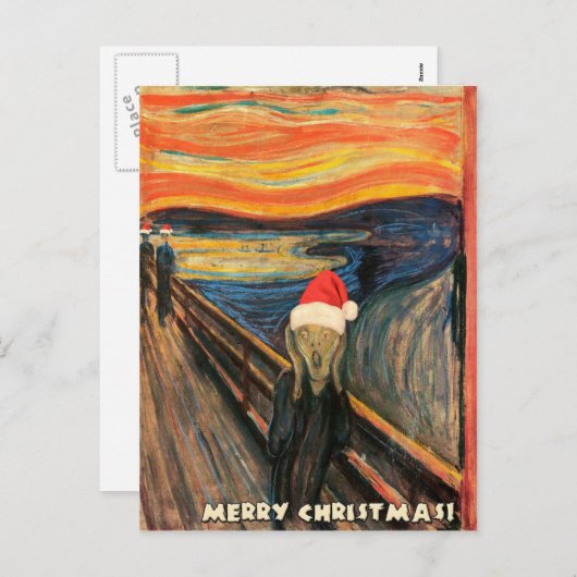 kerstgeschreeuw feestdagenkaart (Voorkant / Achterkant)