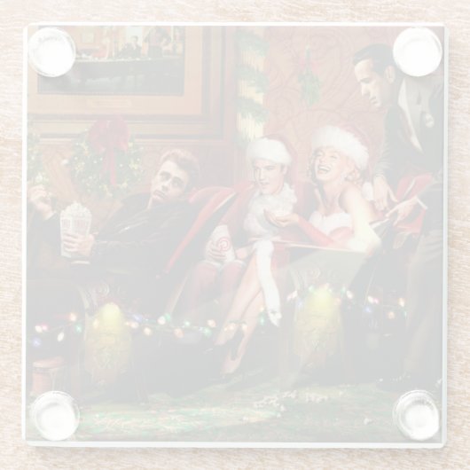 Kerstgesprek Glazen Onderzetter (Achterkant)