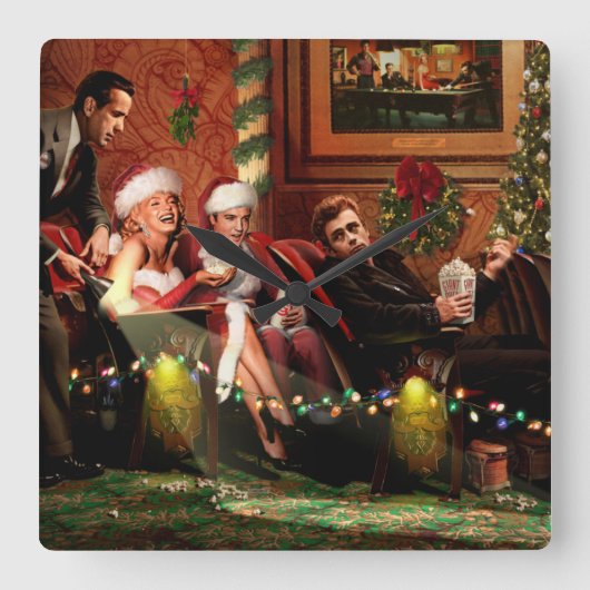 Kerstgesprek Vierkante Klok (Voorkant)