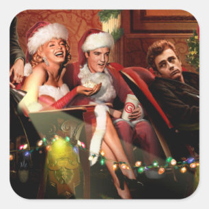 Kerstgesprek Vierkante Sticker