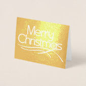 Kerstgestileerde script en sneeuwvlok foto goud folie kaarten (Voorkant)