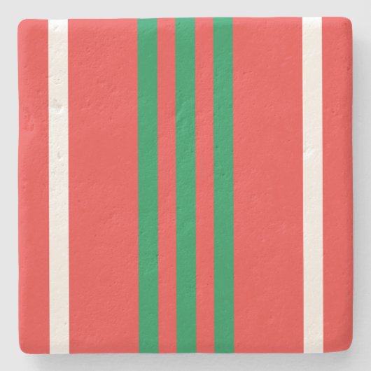 Kerstgestreept onderzetter (Voorkant)