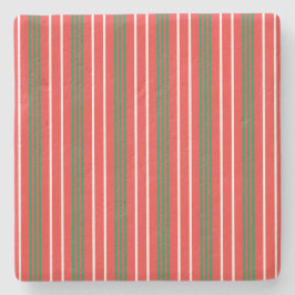 Kerstgestreept onderzetter