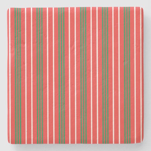 Kerstgestreept onderzetter (Voorkant)