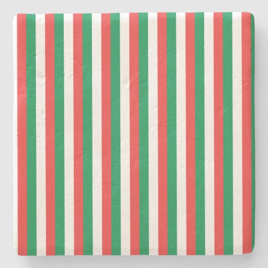 Kerstgestreept onderzetter (Voorkant)