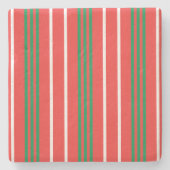 Kerstgestreept onderzetter (Voorkant)