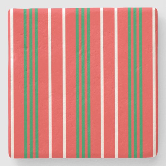 Kerstgestreept onderzetter (Voorkant)