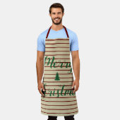 Kerstgestreepte apron schort (Gedragen)