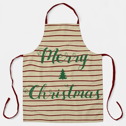 Kerstgestreepte apron schort (Voorkant)