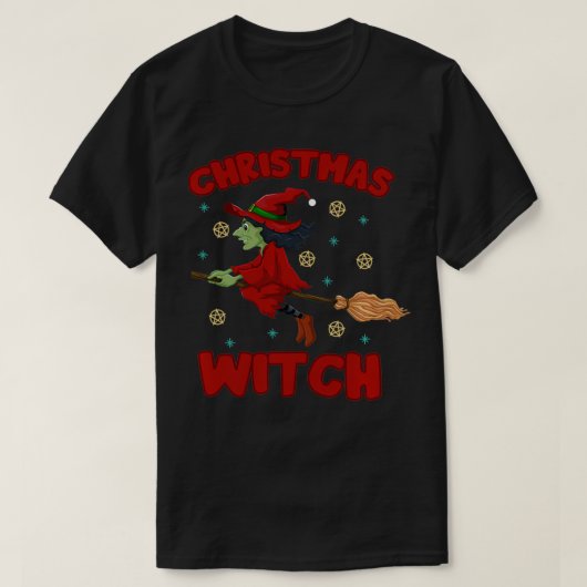Kerstgetuige Merry Witchmas Wiccan Witch T-shirt (Design voorkant)