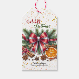 Kerstgeuren Natuurlijke Elementen Gift Tag Cadeaulabel