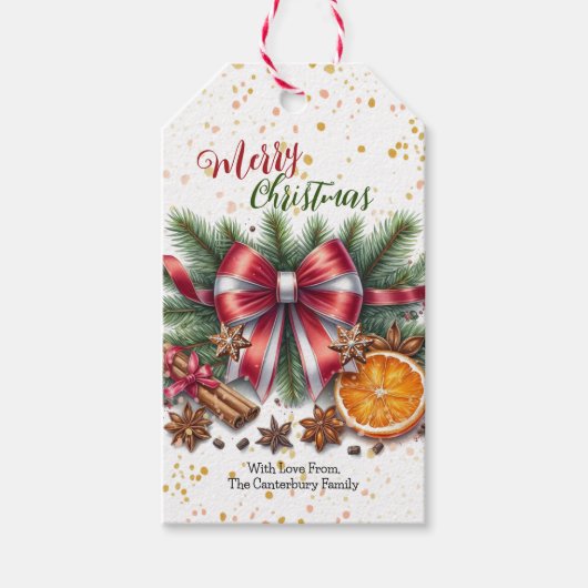 Kerstgeuren Natuurlijke Elementen Gift Tag Cadeaulabel (Voorkant)