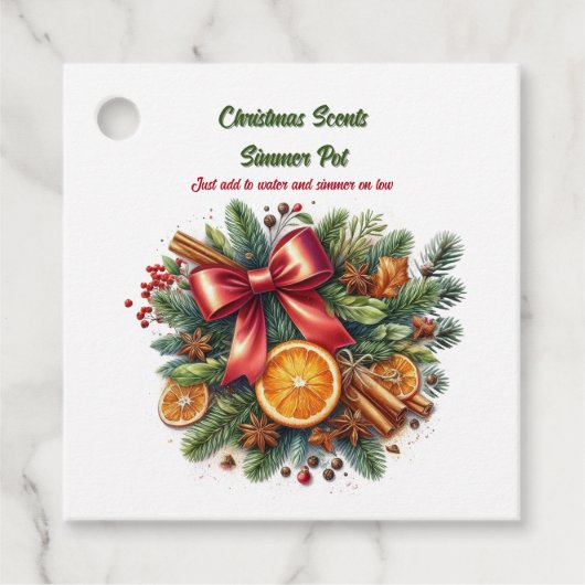 Kerstgeuren Simmerpot  Bedankjes Labels (Voorkant)